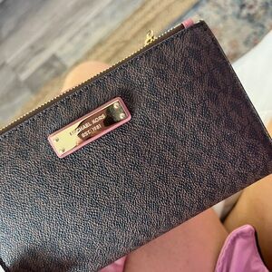 Michael Kors Brown and Pink Women's Wallet
